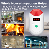 Detector de CO, Sensor de Monóxido de Carbono, Monitor Independiente Profesional con Detección de Sonido y Luz Intermitente, Indicador de Nivel de Seguridad para Hoteles y Apartamentos