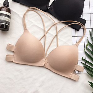 Pecho pequeño Push-Up Belly Contracting Gathering Bra Sexy Beauty Back Cross Strap Hebilla frontal Sujetador <span class=keywords><strong>de</strong></span> belleza transpirable Anillo <span class=keywords><strong>de</strong></span> acero - Product Image 6