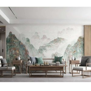 Dalles de pierre frittée <span class=keywords><strong>grand</strong></span> <span class=keywords><strong>format</strong></span> XIYOU, aspect marbre, surface velours, pour murs et sols modernes de chambre, salon, hall, aménagement paysager - Product Image 1