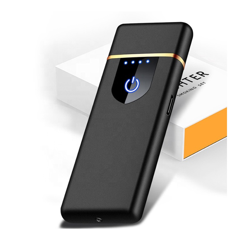 Новый тонкий USB зарядка электронная сигарета зажигалка сенсорный экран небольшой перезаряжаемый Электрический Зажигалка для деловых подарков