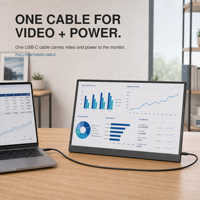 Moniteur portable ultra fin de 14 pouces, écran IPS, USB Type C, mini moniteur de voyage pour ordinateur portable