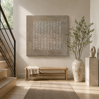 Seni Asli Vintage Berkualitas Tinggi Buatan Tangan Beige Wabi Sabi Minimalis Abstrak 3d Bertekstur Kanvas Seni Dinding untuk Dekorasi Rumah