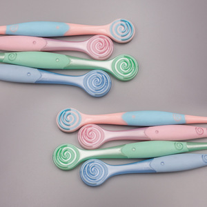 Custom Made Soft Bristle Toothbrush With Tongue <b>Scraper</b> Non Slip Handle For Adults - Product Image 3