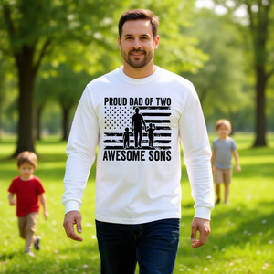 Camiseta de manga larga para papá orgulloso de dos hijos geniales, para padres con hijos, ropa familiar a juego - Product Image 3