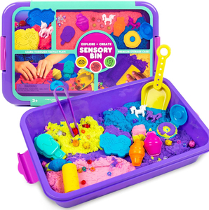 Explore + Create Unicorn Sensory <span class=keywords><strong>Bin</strong></span>-Contenedores sensoriales para niños pequeños-Juguetes sensoriales táctiles todo en uno-Aprender a través de juguetes de juego - Product Image 1