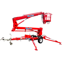 Certifié CE 10m 12m 14m 16m 18m nacelle élévatrice sur camion remorque grue de voiture avec panier d'homme