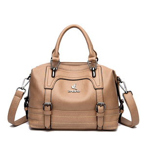 Women PU <b>Leather</b> Shoulder Tote Bag Vintage Boston Handbag Shoulder <b>Purse</b> Handbag - Product Image 1