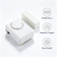 Alarm Pintu Jendela Magnetik Mini MEINOE 125dB Sensor Keamanan untuk Rumah Apartemen Toko