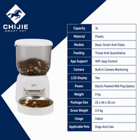 Distributeur automatique de nourriture pour animaux de compagnie avec caméra WiFi, commande par application, écran LCD, alimentation programmée et quantitative, bouteille de 3L en plastique, alimenté par batterie, pour chats