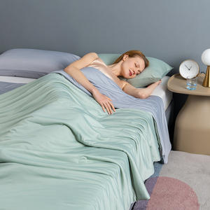 Ice Silk Cooling Fiber Summer Bedspread Solid Color Air Conditioning <strong>Quilt</strong> Machine Washable Thin Wholesale - Product Image 1