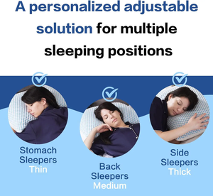 Bantal Busa Memori Terurai yang Sejuk, Bernapas, dan Dapat Disesuaikan dengan Sarung Bantal yang Dapat Dilepas dan Dicuci untuk Semua Posisi Tidur - Product Image 5