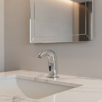 Robinet de salle de bain sans contact à capteur automatique chromé avec robinet de salle de bain mains libres à alimentation enfichable, liste Cupc