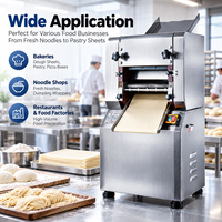 Machine à pâtes électrique commerciale en acier inoxydable, épaisseur réglable, machine à pâtes automatique pour restaurant et maison