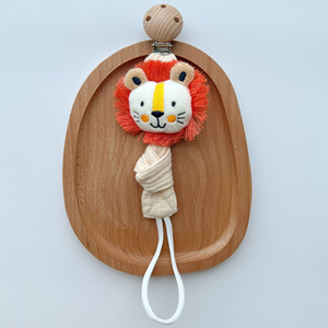 Cadena de <span class=keywords><strong>tela</strong></span> suave para chupete de bebé con mordedor de ganchillo de animales adorables, clip seguro y suave para recién nacidos - Product Image 4