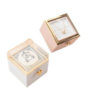 Valentine's Day Jewelry <b>Gift</b> <b>Box</b> Set Modern Simple Luxury Plastic Bear <b>Cake</b> Embossed Square Fashion Packaging Full Set - Product Image 2