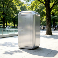 Toilettes portables préfabriquées en conteneur mobile, design industriel, installation rapide, toilettes sanitaires extérieures pour parcs, événements, bureaux