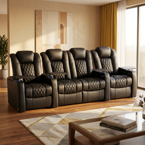 <span class=keywords><strong>Sillón</strong></span> <span class=keywords><strong>Reclinable</strong></span> <span class=keywords><strong>Eléctrico</strong></span> Moderno para Cine en Casa, Más Vendido, con Cuero Genuino y Espuma Viscoelástica, Estructura de Madera - Product Image 2