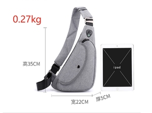 Bolso de pecho de moda para hombre, antirrobo, impermeable, multibolsillo, para <span class=keywords><strong>bicicleta</strong></span>/senderismo/trotar, cierre de cremallera, bandolera, correa de hombro - Product Image 3