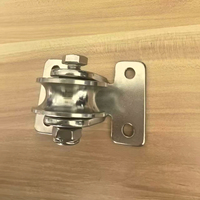 Poulie à gorge en U en acier inoxydable avec support, rouleau de guidage mural fixe pour câble de portail coulissant