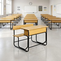 Fabricant de meubles pour salles de classe, meubles scolaires, bureau et chaise d'étudiant 2 places avec tiroir, vente en gros