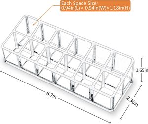 12 Space Acrylic Lipstick Lip Gloss Storage <b>Box</b> Transparent Beauty Cosmetic Organizer Display - Product Image 2