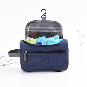 Trousse de toilette, trousse à maquillage, bleue, rectangulaire, portable, sac de rangement cosmétique de voyage - Product Image 2