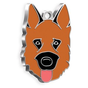 Placa de Identificación para Perro Pastor Alemán, Color Fawn, Esmaltada, Etiqueta de Identificación para Mascotas - Product Image 1