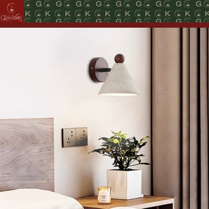 Applique murale de tête de lit GOLDKING beige en travertin, base en noyer, bouton en bois, éclairage encastré, fabrication directe OEM ODM - Product Image 3