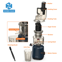 Hete Verkopende Elektrische Verticale Langzaam Kauwen Juicer Machine Huishoudelijke Serie Brede Parachute Omgekeerde Functie Drukt Heel Fruit