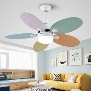 Modern 42Inch Ceiling Fan With Led Light Dc Remote Control / Ac Zipper Control Ceiling Lamp Of 5-Leaf Fan