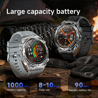 Reloj Inteligente HD AK105 para Llamadas, Deportivo, Resistente al Agua, con Brújula, 1000mAh, IP68, Monitor de Actividad, Correa de Silicona, Alarma