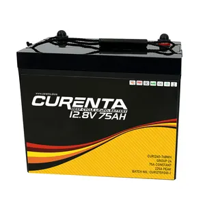 Batterie à Cycle profond au Lithium polymère 12v, 75ah, 60ah, 75 ampères, cellule au Lithium fer Lifepo4 pour système solaire