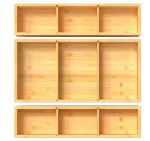 Kitchen Drawer Organizer Expandable Bamboo Cutlery Tray Bamboo Drawer Organizer Storage Box