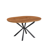 Table à manger extensible moderne en bois pour petits espaces, table avec pieds en métal, mobilier de restaurant