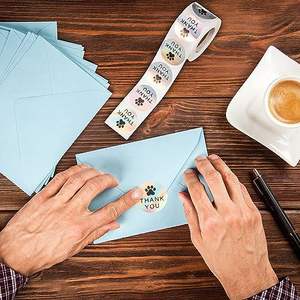 Vente chaude mignon <span class=keywords><strong>chien</strong></span> griffe PVC autocollant rouleau transfrontalier noël coloré Laser <span class=keywords><strong>Film</strong></span> merci étiquette - Product Image 4