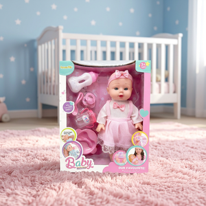 Muñeca de Vinilo Parlante Premium de 27 cm con Biberón, Chupete y Traje Rosa, Juguete de Simulación para Niños de 5 a 14 Años - Product Image 1