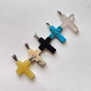 Nuovi prodotti pietre curative croce collana ciondolo di cristallo per la creazione di gioielli - Product Image 2
