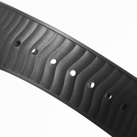 Jettda Bracelet de montre de luxe 20mm pour Seamaster300 FKM Bracelet de montre en caoutchouc fluoré étanche Bracelet de remplacement à extrémité incurvée
