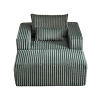 Canapé modulaire paresseux en velours côtelé, compressé sous vide, une place, avec coussin et base antidérapante en éponge, pour salon et chambre