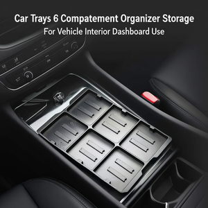 Plateaux de rangement pour voiture, organisateur à 6 compartiments, pour utilisation sur le tableau de bord intérieur du véhicule - Product Image 3