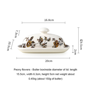 High Quality Porcelain Butter <b>Box</b> <b>Container</b> Butter Dish Large Ceramic Butter Dish With Lid - Product Image 3
