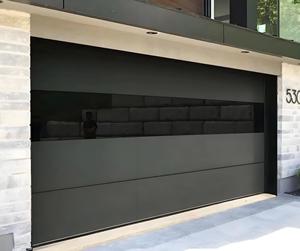 Portes <span class=keywords><strong>de</strong></span> <span class=keywords><strong>garage</strong></span> doubles automatiques en aluminium sans cadre, modernes et luxueuses, en verre trempé 16x8, pour villas - Product Image 3