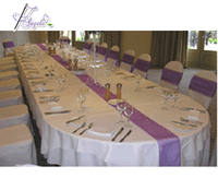 Chemin de table en organza populaire et abordable pour table ronde dans les décorations de table de mariage