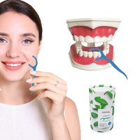 Hilos Dentales Biodegradables con Carbón de Bambú en Envase de PLA, Sabor a Menta, para el Cuidado Bucal