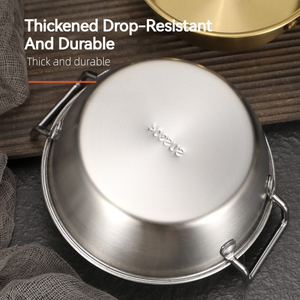 ตะกร้าขนมสแตนเลส 304 เกรดอาหาร ปลอดภัยต่อสิ่งแวดล้อม แบบมีหูจับคู่ สไตล์เกาหลี ขนาด 12/13/14 ซม. ปรับแต่งได้ เหมาะสำหรับใส่เฟรนช์ฟรายส์และของหวาน - Product Image 5