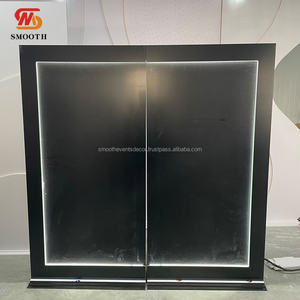 SMOOTH New Arrival Black Acrylic Square Arch <b>Backdrop</b> <b>Stand</b> With White Led Light For Events <b>Backdrops</b> - Product Image 1