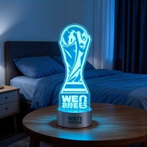 Lampe LED en acrylique Coupe du Monde <span class=keywords><strong>FIFA</strong></span> 2026, Veilleuse à couleurs changeantes, Cadeau, Vente en gros, Décoration lumineuse personnalisée pour bureau de supporter de football - Product Image 4
