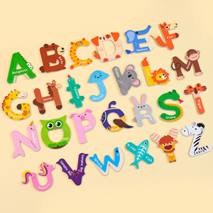 Figurines éducatives contemporaines en EVA de forme moyenne (animaux, légumes, véhicules) et lettres magnétiques de l'alphabet pour les tout-petits - Product Image 3