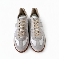 Chaussures de sport décontractées unisexes en cuir blanc, semelle plate Oxford antidérapante, style allemand