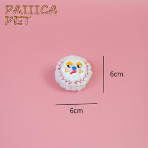 Juicepet Çevre Dostu 6cm Evcil Hayvan Peluş Ses Çıkaran Oyuncak Düz Renk Tenis Beyzbol Kıyafeti Elastik Köpek Topu - Product Image 6